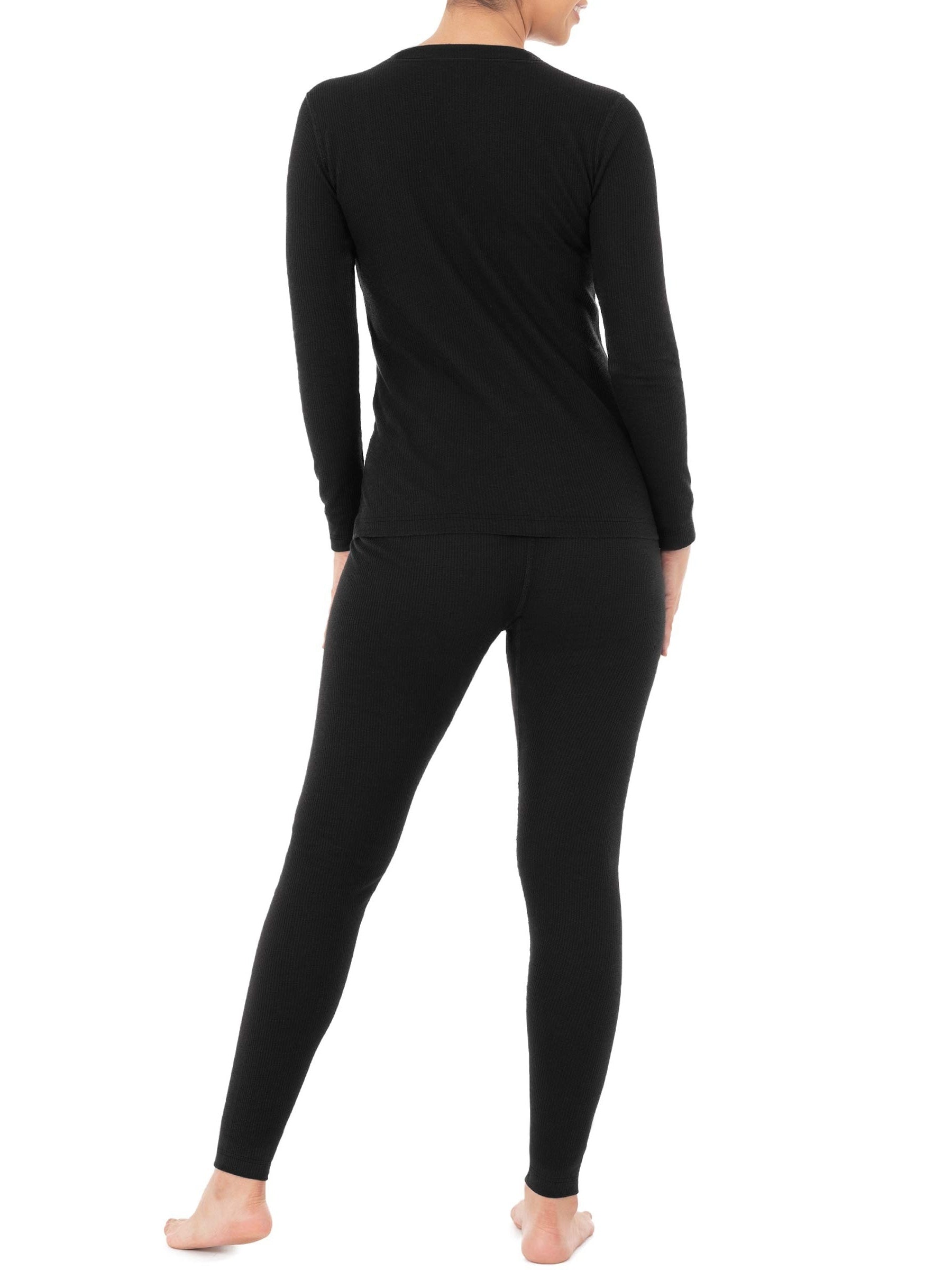 2pcs Thermal Yoga Set Ribbed Top & Leggings Women's Activewear