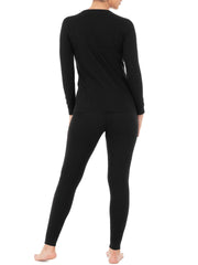 2pcs Thermal Yoga Set Ribbed Top & Leggings Women's Activewear