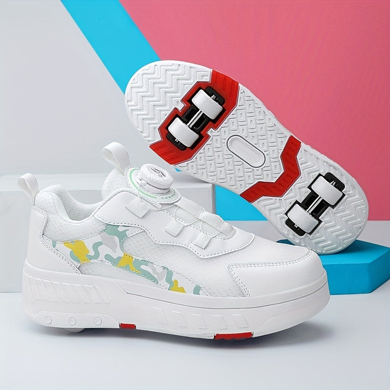 Adjustable Roller Skates for Girls and Boys with Rotating Button