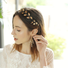 Golden Leaves Bridal Headband Wedding Accessories