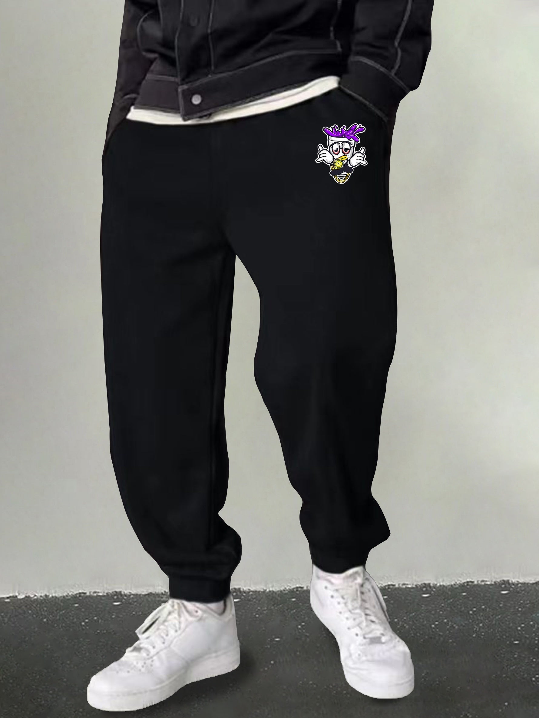 Men's Hip Hop Cartoon Print Joggers Casual Sports Pants