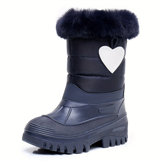 Girl's High Top Furry Snow Boots Warm Cozy Non slip Boots Plush