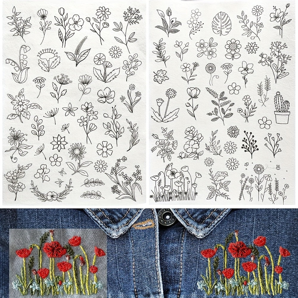 A4 Flower Embroidery Soluble Graph Liner Paper for Clothing Bag