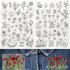 A4 Flower Embroidery Soluble Graph Liner Paper for Clothing Bag