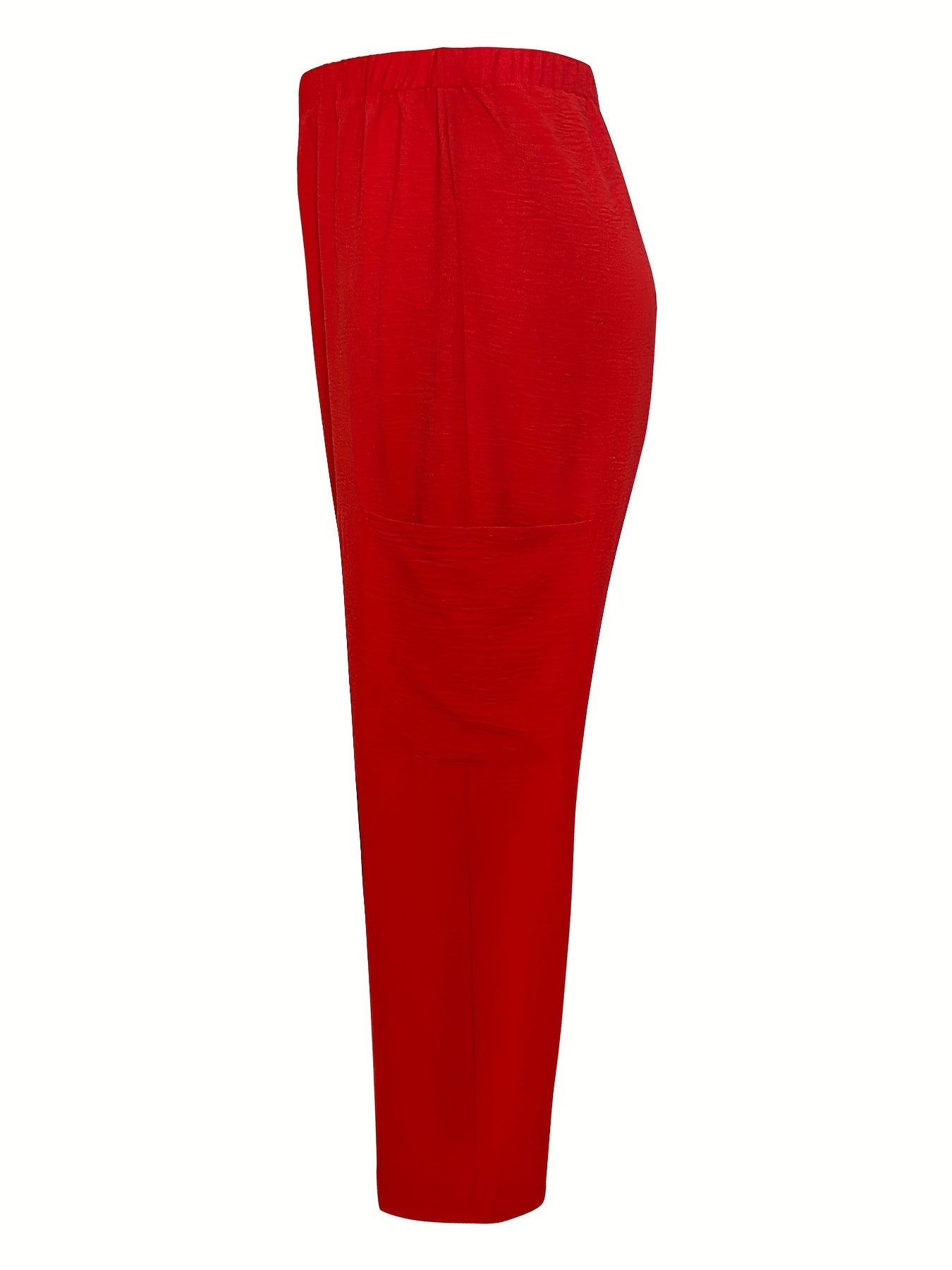 Wide Leg Trousers Elastic High Rise Stretch Pants