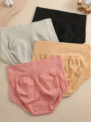 4pcs Seamless High Waist Briefs Comfy & Breathable Panties
