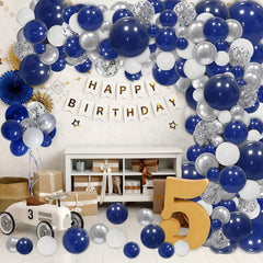 Navy Silver Balloon Garland Arch Kit Birthdays Weddings Party Decorations