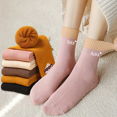 5 Pairs Letter Print Mid Tube Socks for Women
