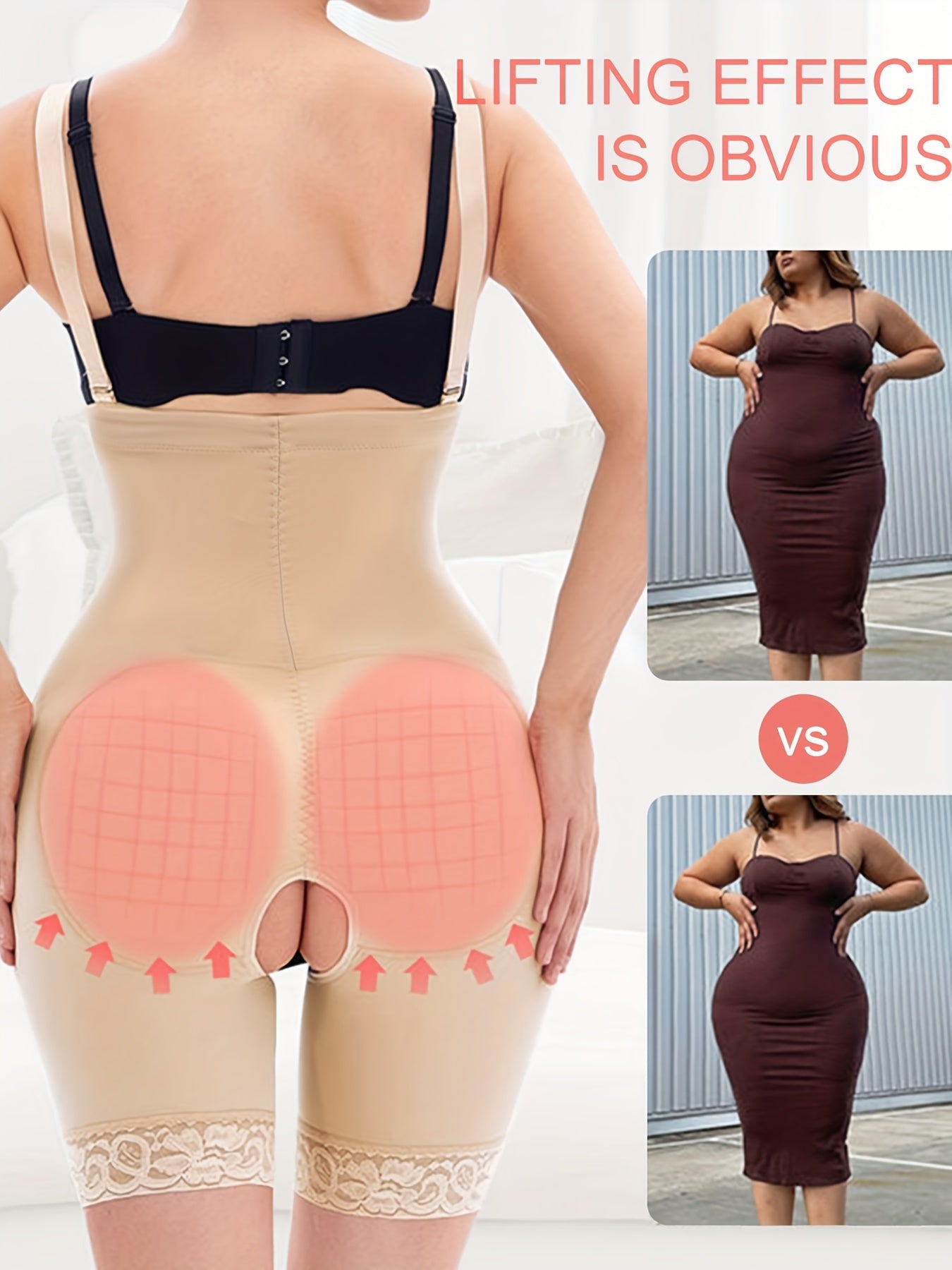 Lace Stitching High Waist Tummy Control Butt Lifting Shorts