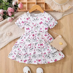 Toddler Baby Girls Cartoon Ruffle Tunic Dress