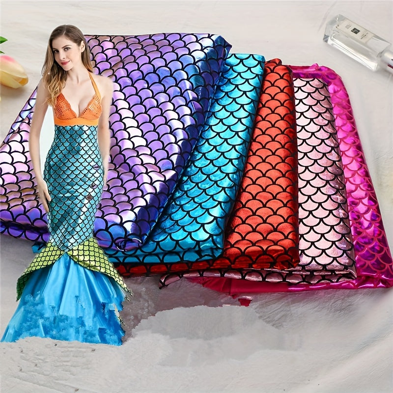 Laser Fish Scale Bronzing Fabric Spandex Elastic Swimsuit Fabric