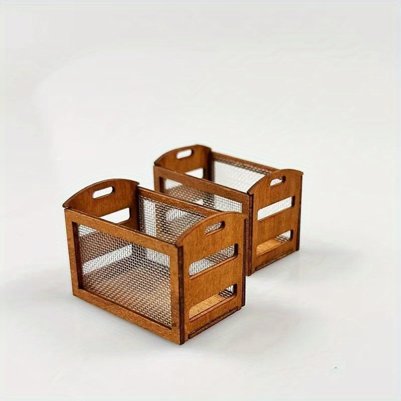 Mini Storage Basket Dollhouse Accessory Mixed Colors