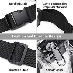 Stadium Approved Transparent Fanny Pack Waterproof Waist Bag Clear Purse