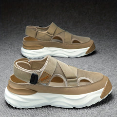 Men's Platform Sandals Hook And Loop Fastener Shoes
