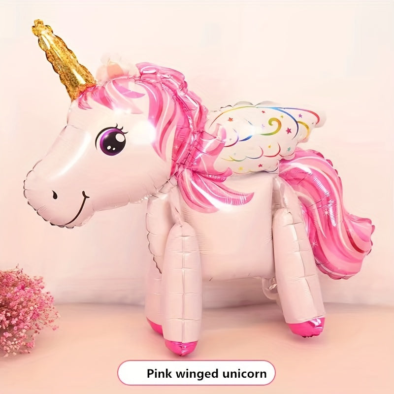 3D Rainbow Pony Aluminum Film Balloon Birthday Party Decoration Cartoon Unicorn