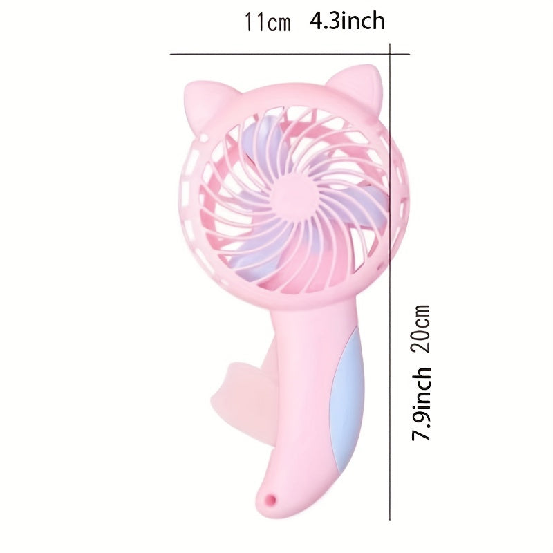 Manual Press Mini Fan Cat Portable Fan Handheld Summer Accessory Cooling Fan