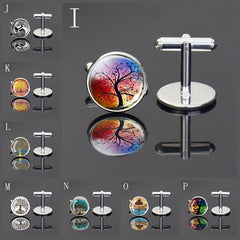 Tree Of Life Cufflinks Men's Silver Jewelry For Birthday