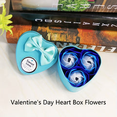 Floral Scented Bath Soap Rose Flower Petals Heart Shaped Case Mother's Gift