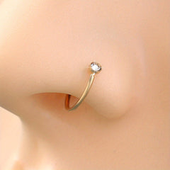 Zircon Nose Ring Stainless Steel Cartilage Body Piercing Jewelry