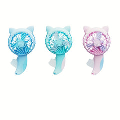 Portable Cartoon Handheld Fan, 3 Colors