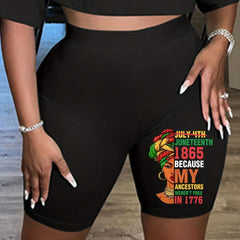 Juneteenth High Rise Figure Print Biker Shorts