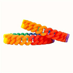 Multicolor Silicone Bracelet Six Layer Webbing Wristband