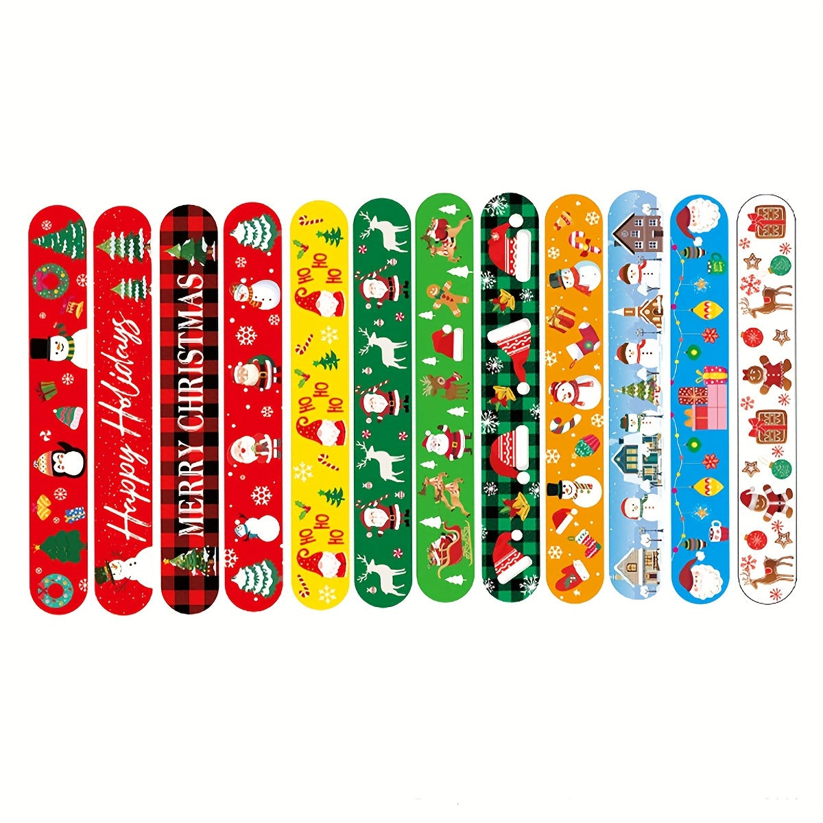 12pcs Christmas Dress Up Gift Clap Ring Bracelet Set