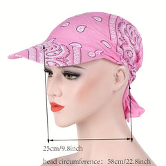 Paisley Print Turban Hat Solid Bandana Women Headscarf Sun Visor Cap