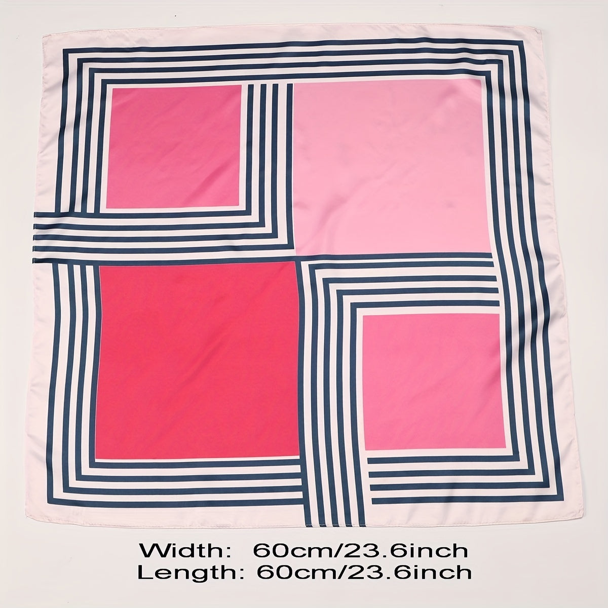 Geometric Block Bandana Striped Print Square Scarf Women Head Wrap