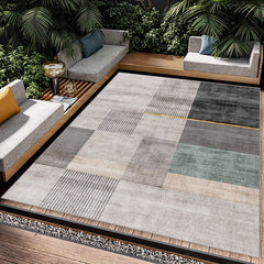 Modern Boho Area Rug Geometric Pattern Non Slip Washable Large Carpet
