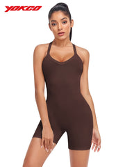 Women's Crisscross Back Bodysuit Tank Shorts