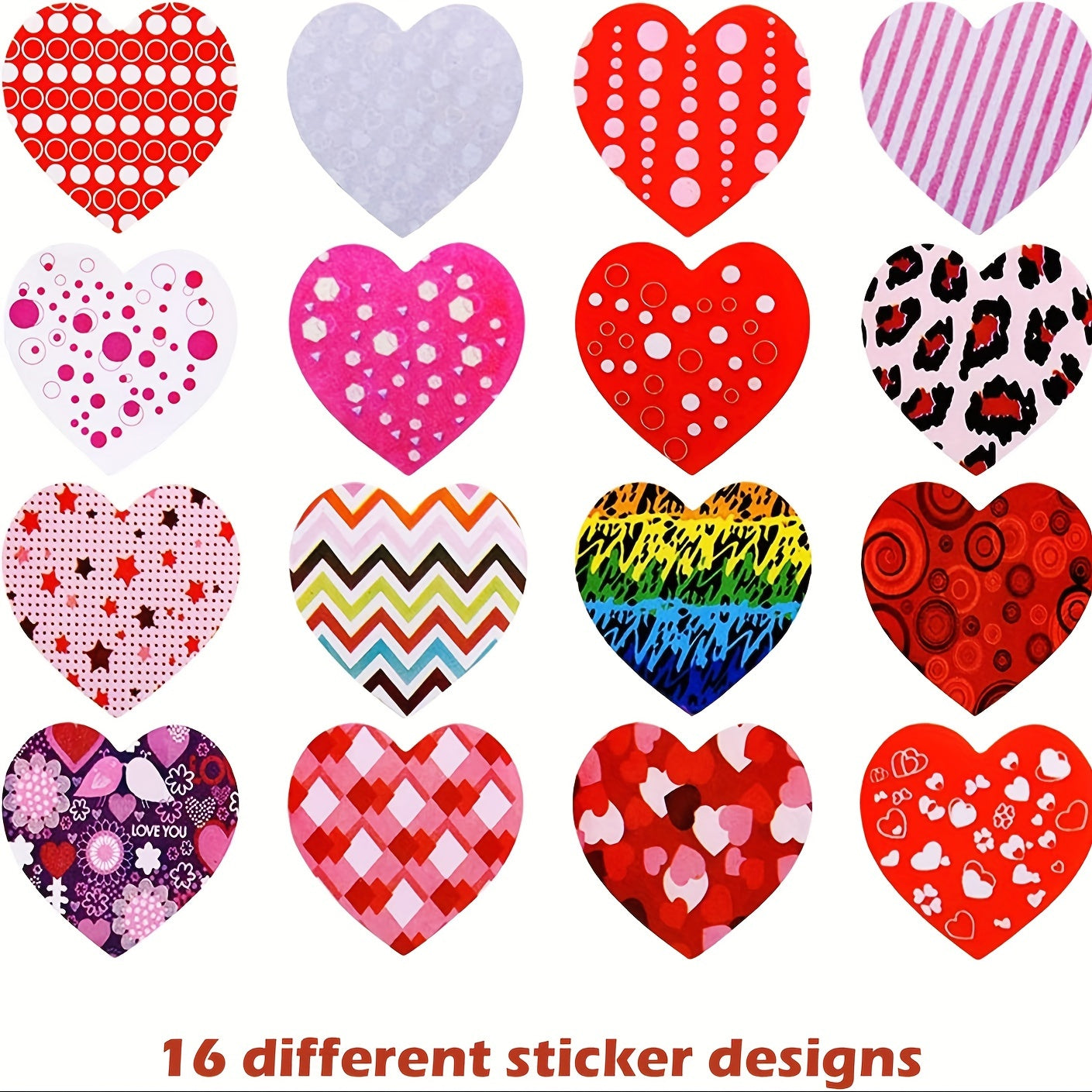 1000pcs Heart Stickers Wedding Birthday Scrapbooking Gift Bags Box Seal Sticker