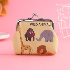 Girls Cartoon Elephant Print Coin Purse Mini Wallet Card Holder Holiday Gift