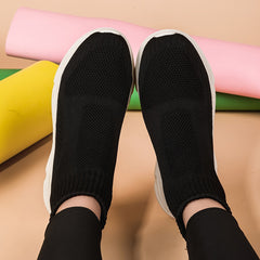 Autumn Solid Breathable Medium Tube Women's Sneakers Lightweight Sport Shoes
