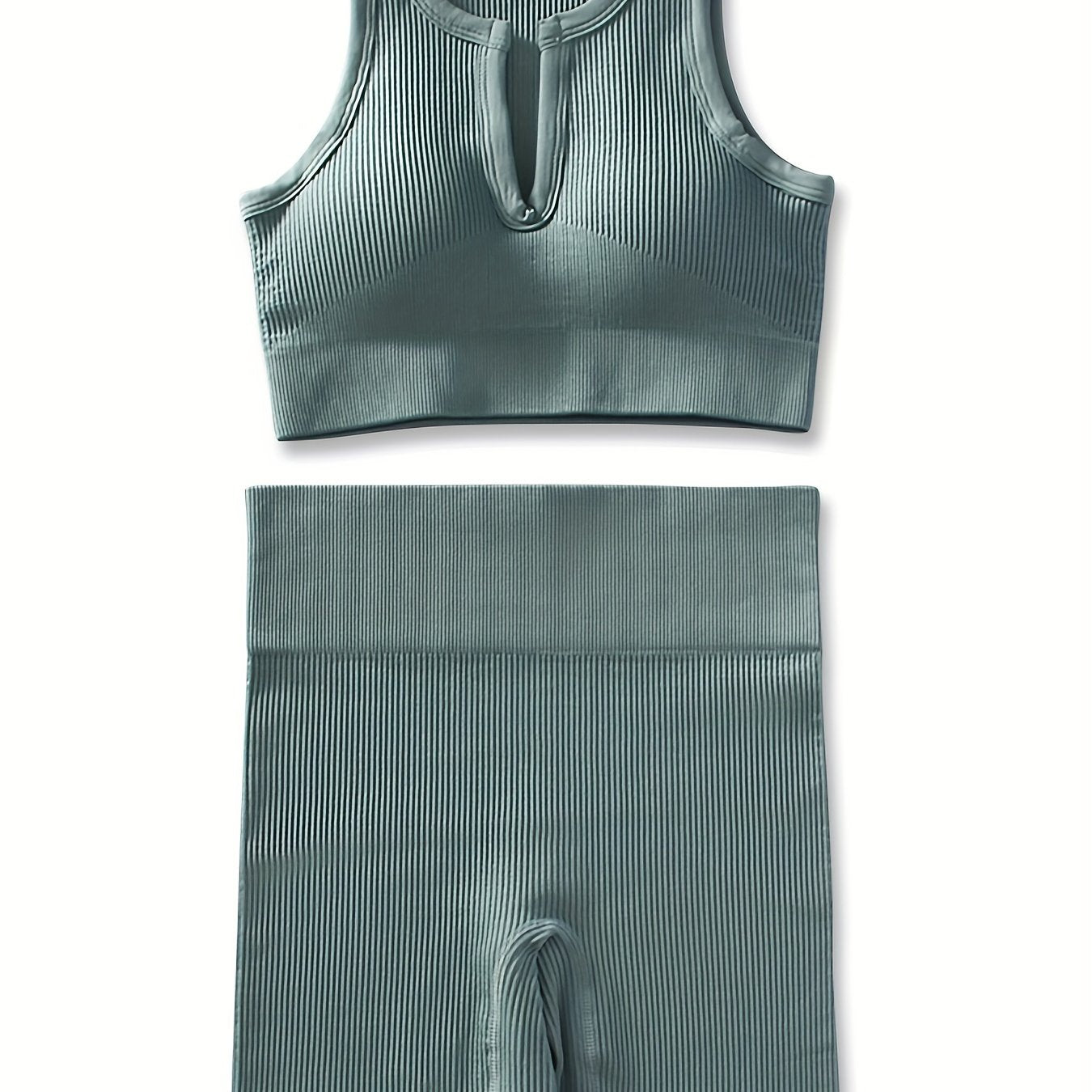 Ribbed Workout Set: Tank Top & Leggings for Women