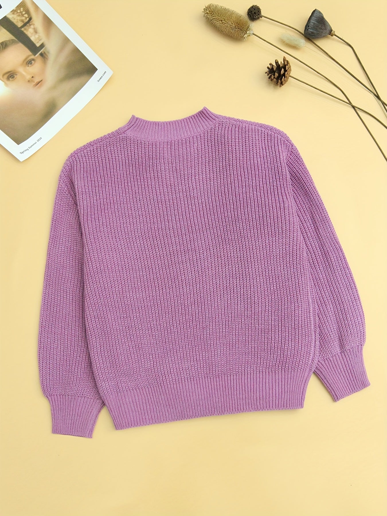 Girls Fall Winter Crew Neck Pullover Sweater