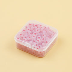 200pcs Luminous Acrylic Heart Beads For Jewelry Making
