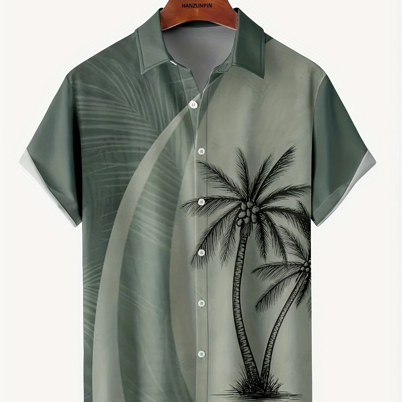 Coconut Tree Graphic Short Sleeve Shirt for Men