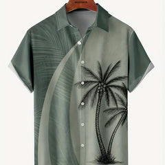 Coconut Tree Graphic Short Sleeve Shirt for Men
