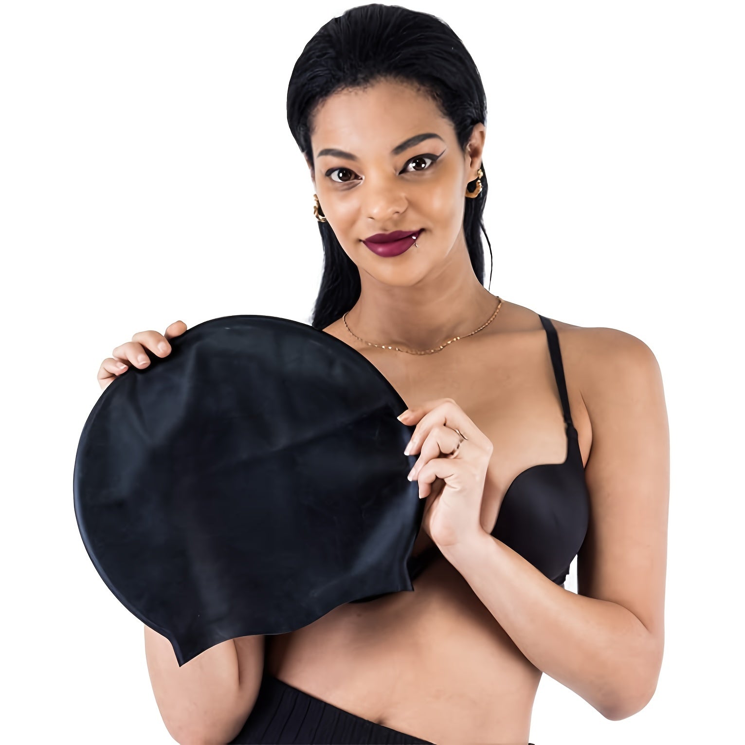 Oversized Waterproof Silicone Swimming Cap for Thick Curly Hair