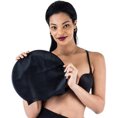 Oversized Waterproof Silicone Swimming Cap for Thick Curly Hair