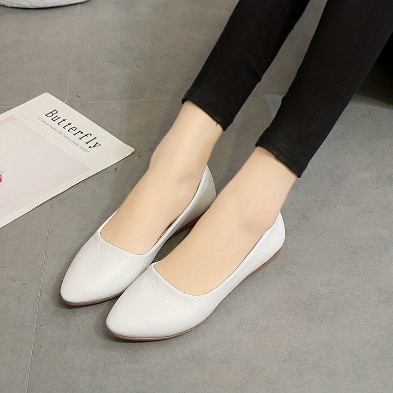 Women's Pointed Toe Ballet Flats Soft Sole Slip On Walking Shoes