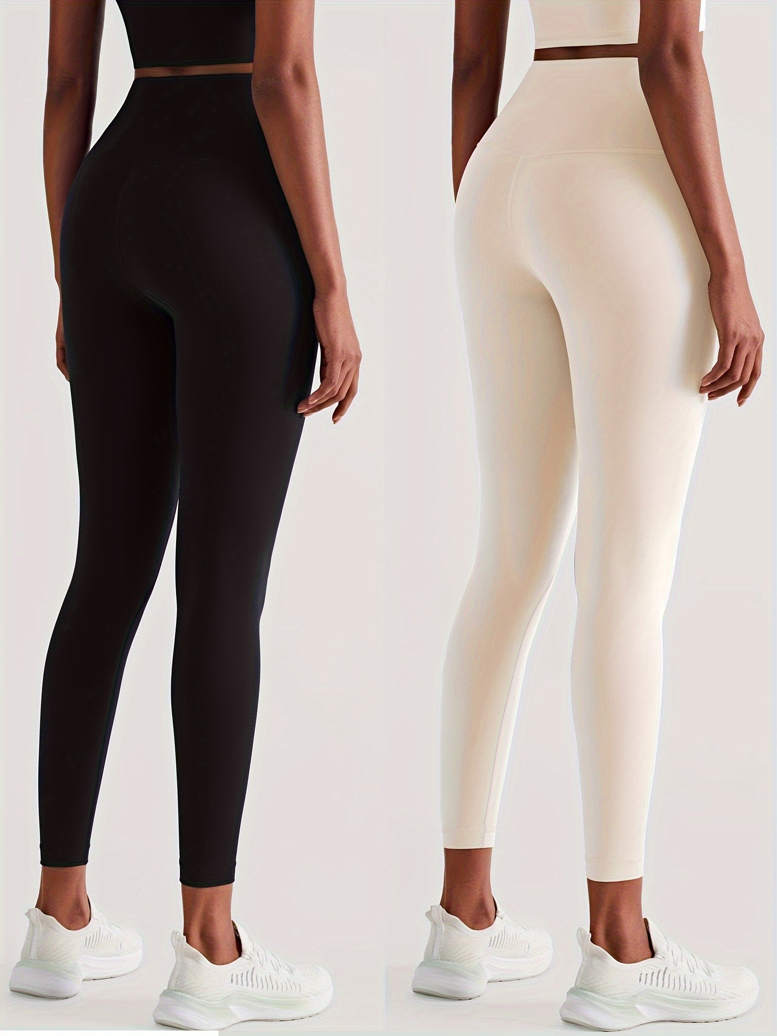 2Pcs High Stretch Slim Fit Yoga Leggings Womens Activewear