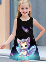 Dreamy Kitty Fairy Sleeveless Dress Girls Summer Gift