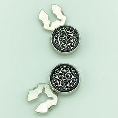 2pcs Minimalist Pattern Button Covers Hidden Buttons Shirt Decorative