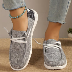 Women's Casual Canvas Shoes Star Pattern Low Top Slip On Sneakers