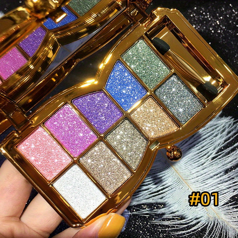 Sparkling Diamond Shimmer Eyeshadow Palette + Brush