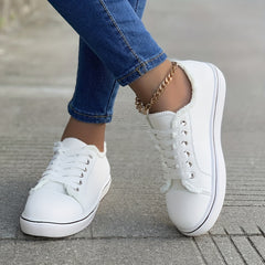 Women's Low Top Canvas Sneakers Lace Up Casual Shoes