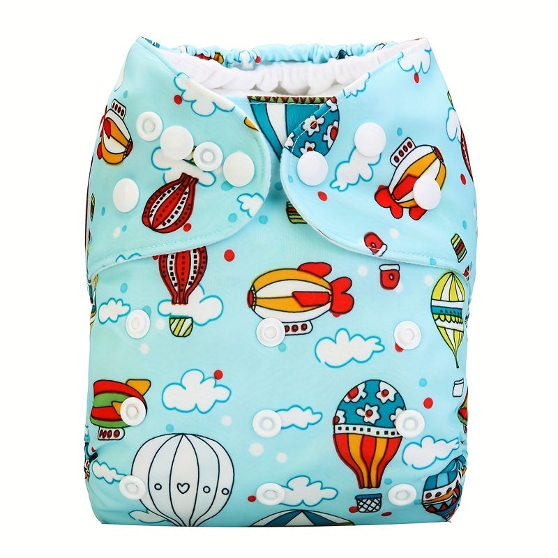 Reusable Bamboo Charcoal Animal Diaper + Pad Fits 3-36 Mo Babies