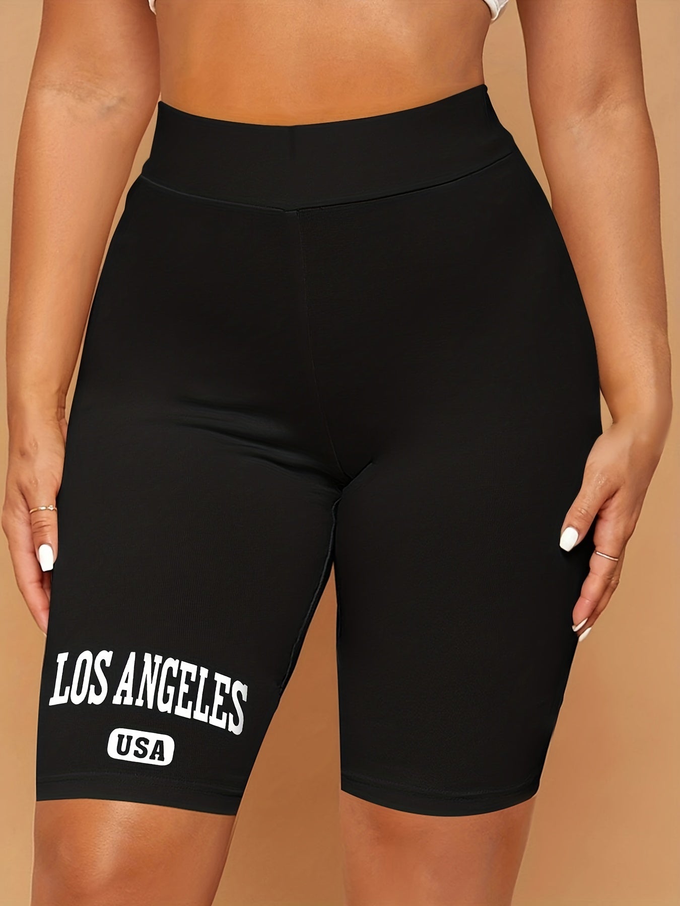 Los Angeles Print Short Leggings for Women